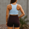 Wine Red Leggings Shorts | Power Athletic