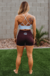 Wine Red Leggings Shorts | Power Athletic